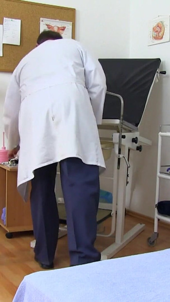 Captivating moment from "Hot skinny milf caught naked in doctor's office with cam"