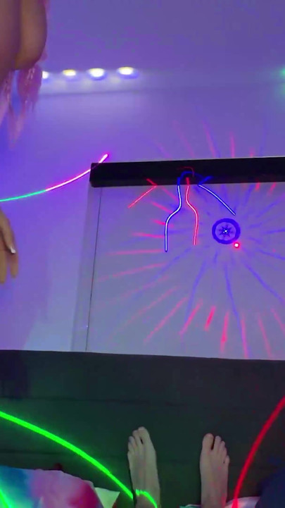 Pink-haired Ex-stripper Drops It Low for Brian in His Laser-lit Den!