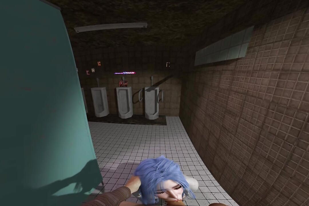 VR180-Blue Marine in the Toilet 1(BJ) Pov