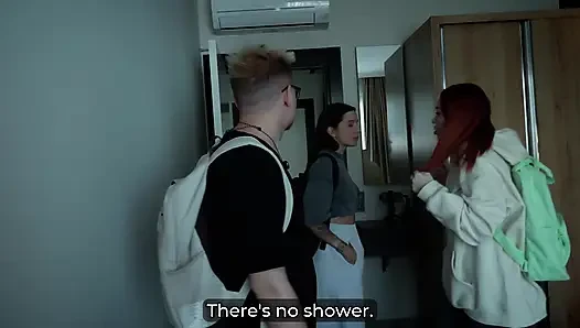 Step Stepmom and Step Stepsister Share Bed with Step Stepson in Wild Hot...