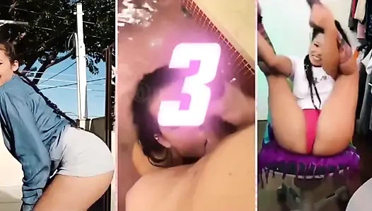 Heiße brünette kocht auf andere weise - nackt für die nachbarn.