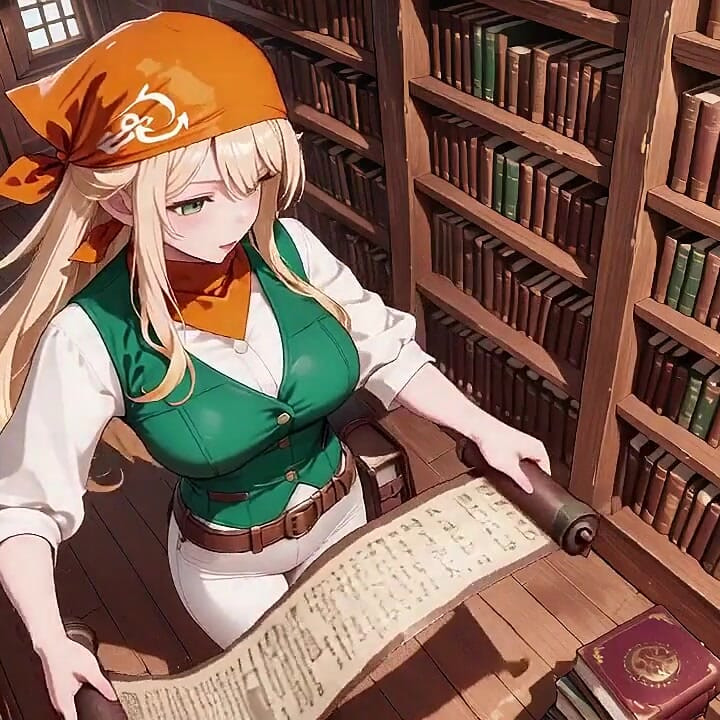 Blonde Pirate Captain! Green Uniform & Rough Ropes on a Sunny Deck. Languid Poses, Long Legs Exposed, and That Teasing Gaze