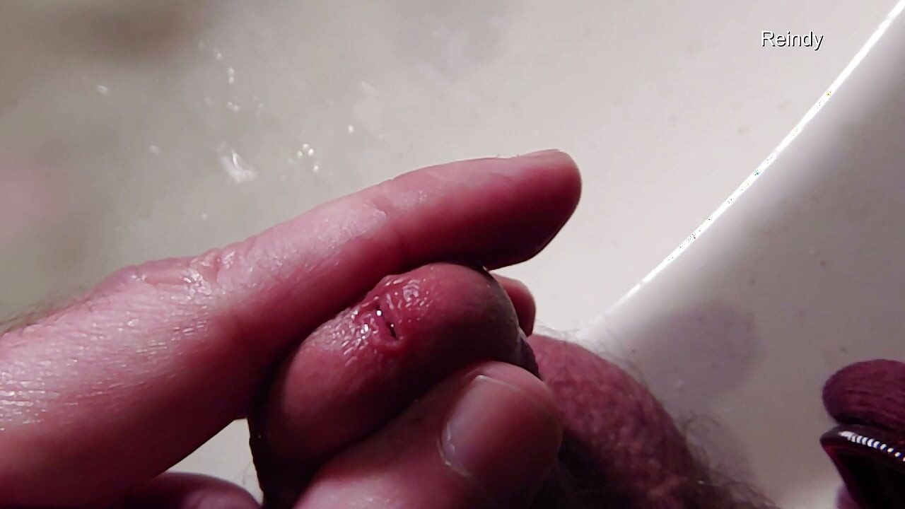 Peehole Piss Play Close up View in Slow Motion
