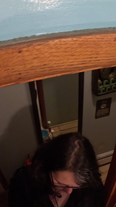 helping step brother paint the bathroom in more ways then one he paints my face with cum | Clip 1