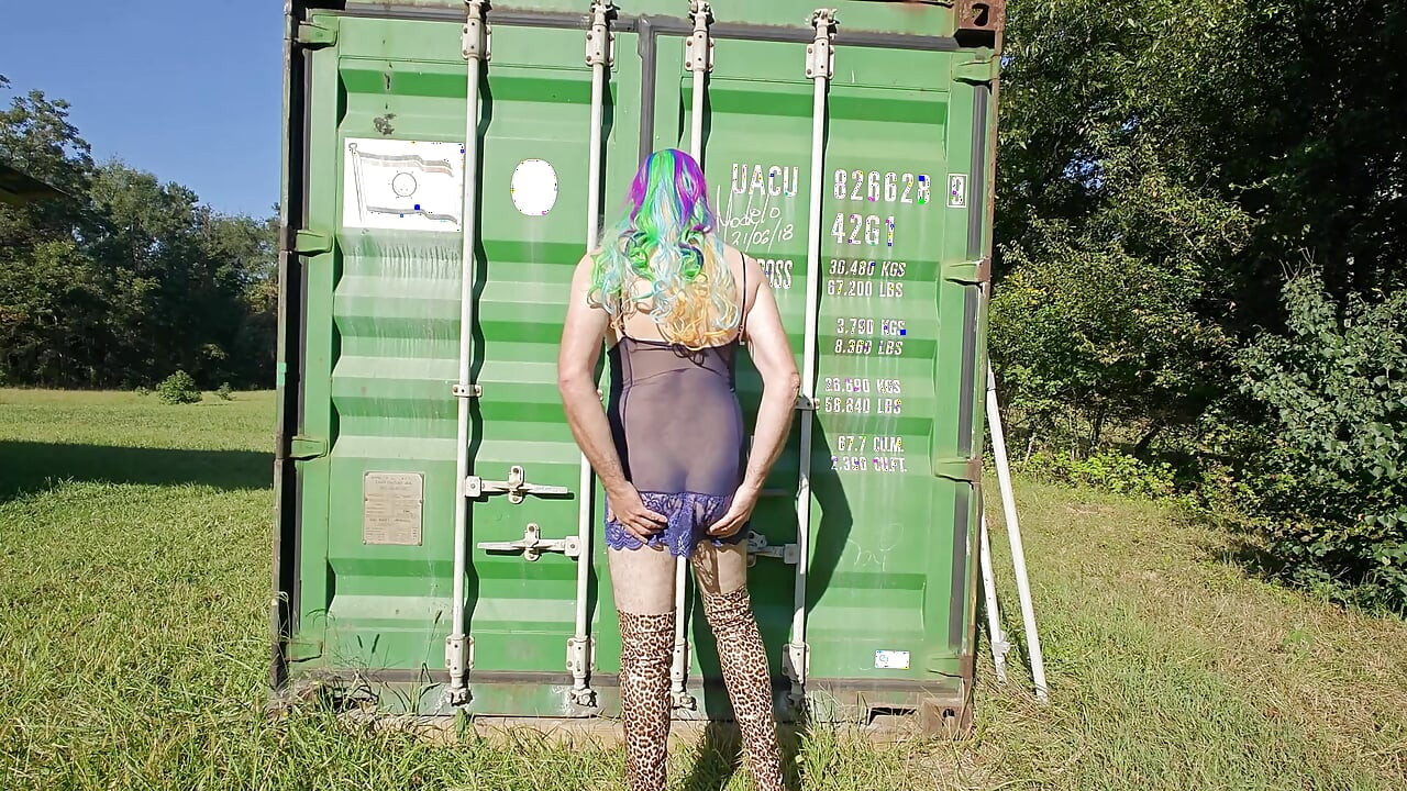 Crossdresser outdoors masturbation sessions