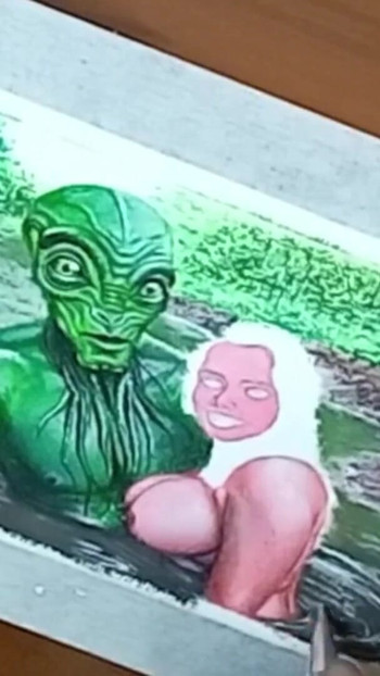 Epic moment from "Erotic Art Or Drawing Of Sexy Indian Desi Bhabhi in Love With an Extraterrestrial Alien"