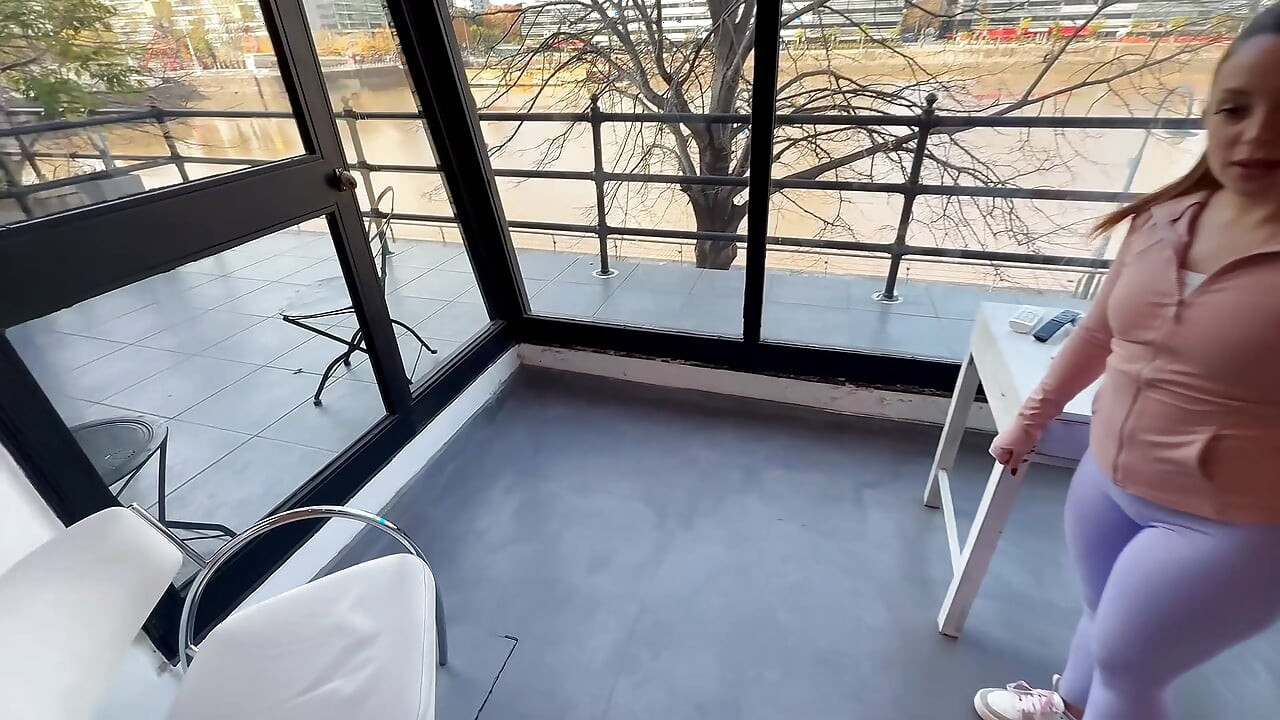 Hot petite blonde fucks lucky man with big cock on the balcony and on the sofa - luchiib