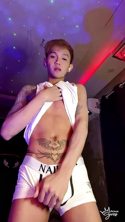 Asian Inked Boy Teasing and Jerking off