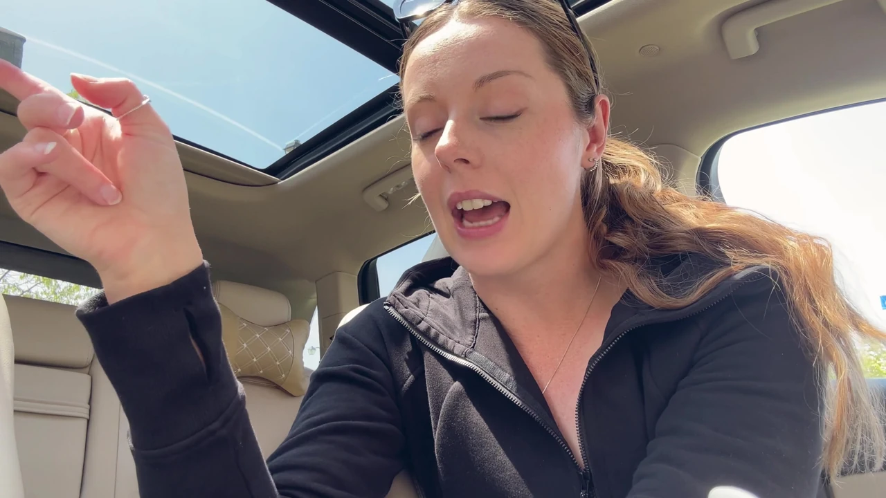 Masturbating with a pink dildo in the back seat of my car