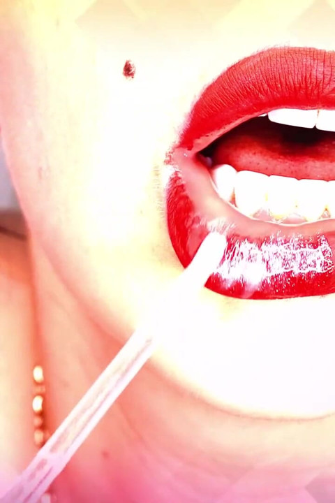 Cum to my red glossy lips and red lustful shapes