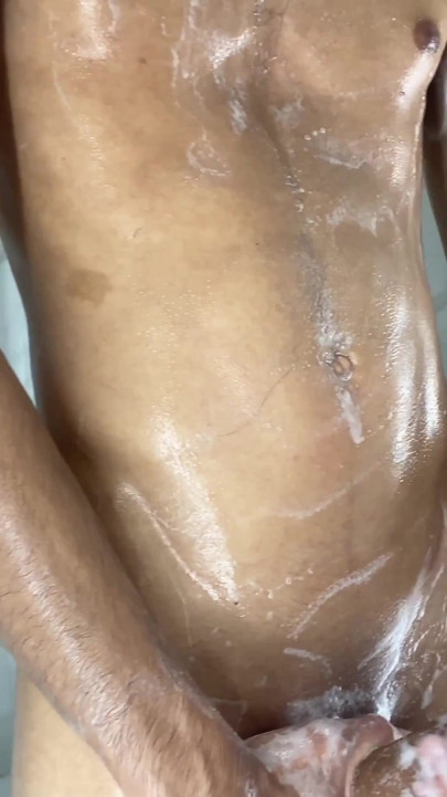 HUGE COLOMBIAN COCK JERKING OFF HARD IN THE SHOWER | Clip 1