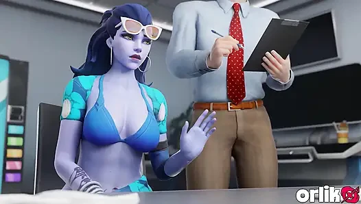 Widowmaker Airport Stuck & DP’d by Two Guys - Overwatch 3D Animation