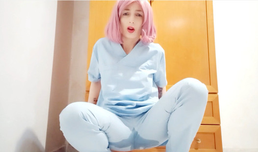 Sexy nurse wets pants! FULL VID ON FAPHOUSE!