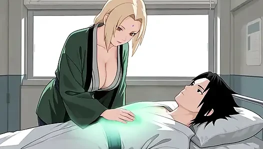 Tsunade Helps Sasuke Heal with a Footjob, Vaginal and Anal! Naruto Uncensored Hentai