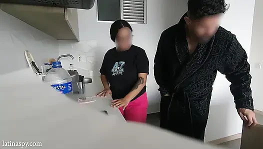 kitchen with latin titties part 1