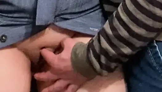 Dirty Hobby! Old Man Fingering Perfect Pussy in Public
