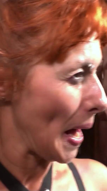 Must-share moment from "German Skinny Redhead Mature Spermarie at Creampie Gangbang with Fans in Berlin"