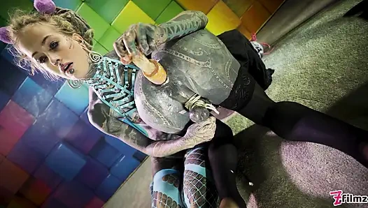Heavily tattooed trans Lily Lu gets anal fisted