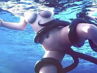 Alien Cocks Fuck Tifa in the Pool