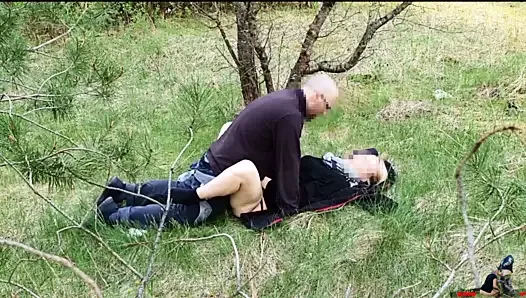 Blown and fucked in the forest