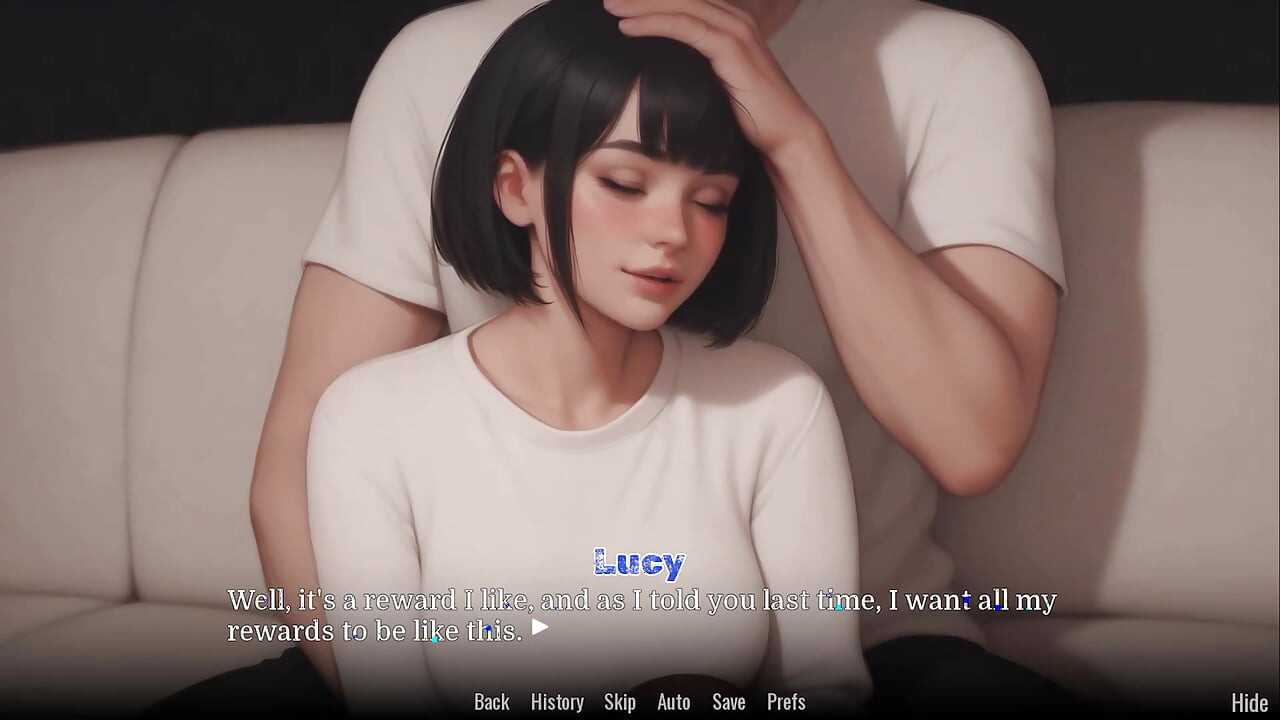 Obses Lucy #4, dia menggunakan kakinya, animasi rakan sebilik comel permainan lucah