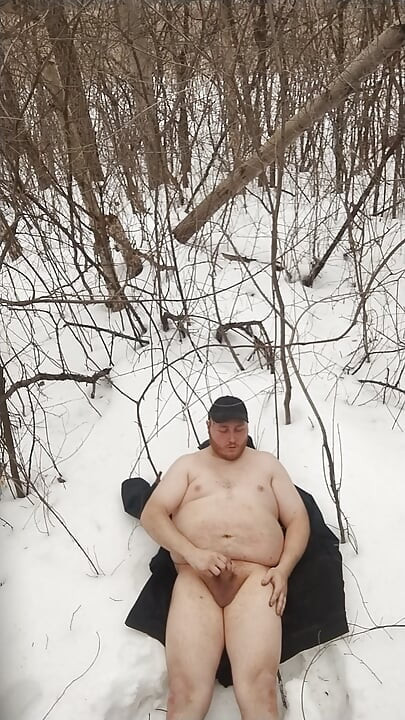 Fat autistic guy jerks & cums in forest pt. 8