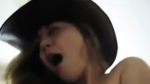Cowgirl has an orgasm
