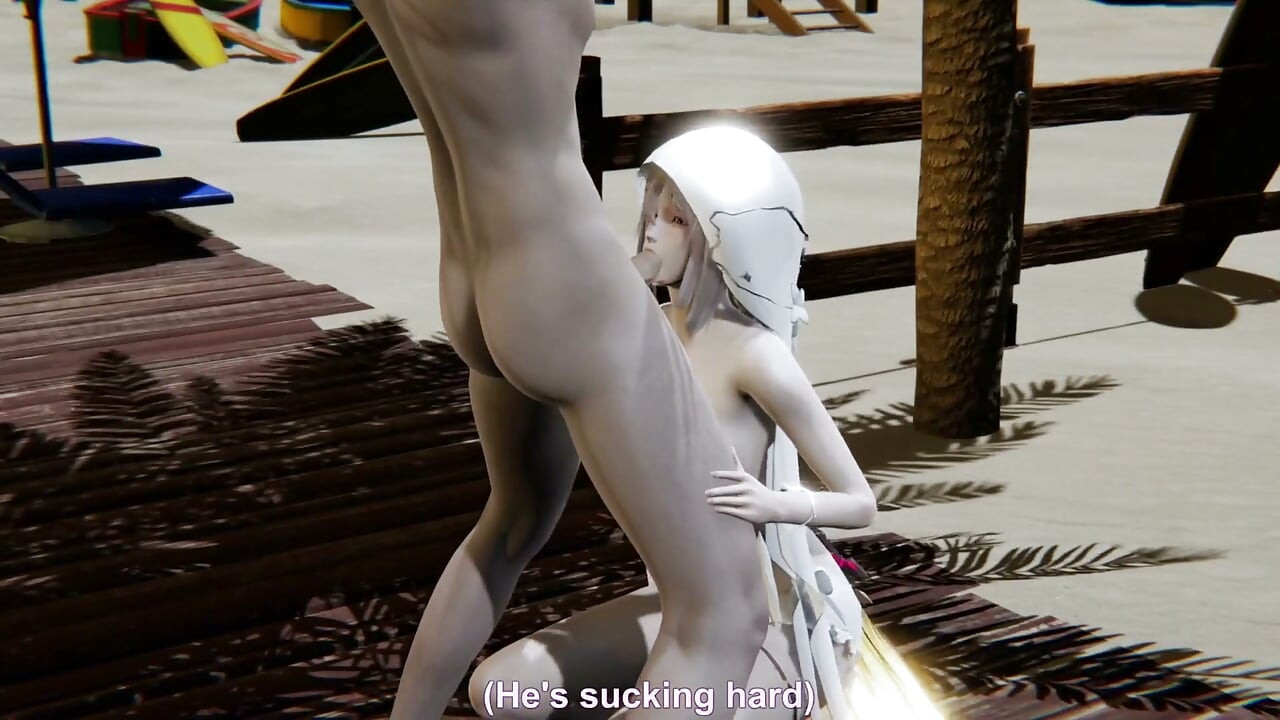 Lustful Angel on the Beach - 3D Animation