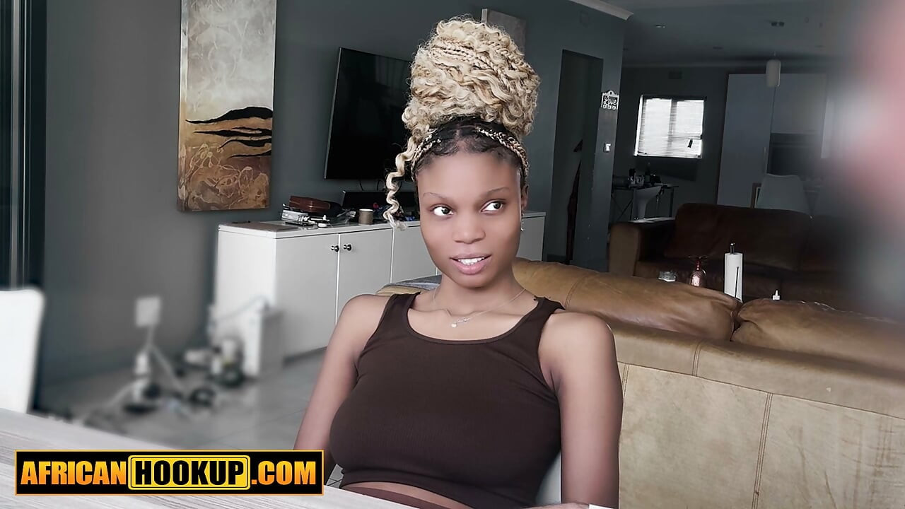 This NIGERIAN EBONY TEEN wore a ring cleaning my room... but let me FUCK her BIG TITS raw
