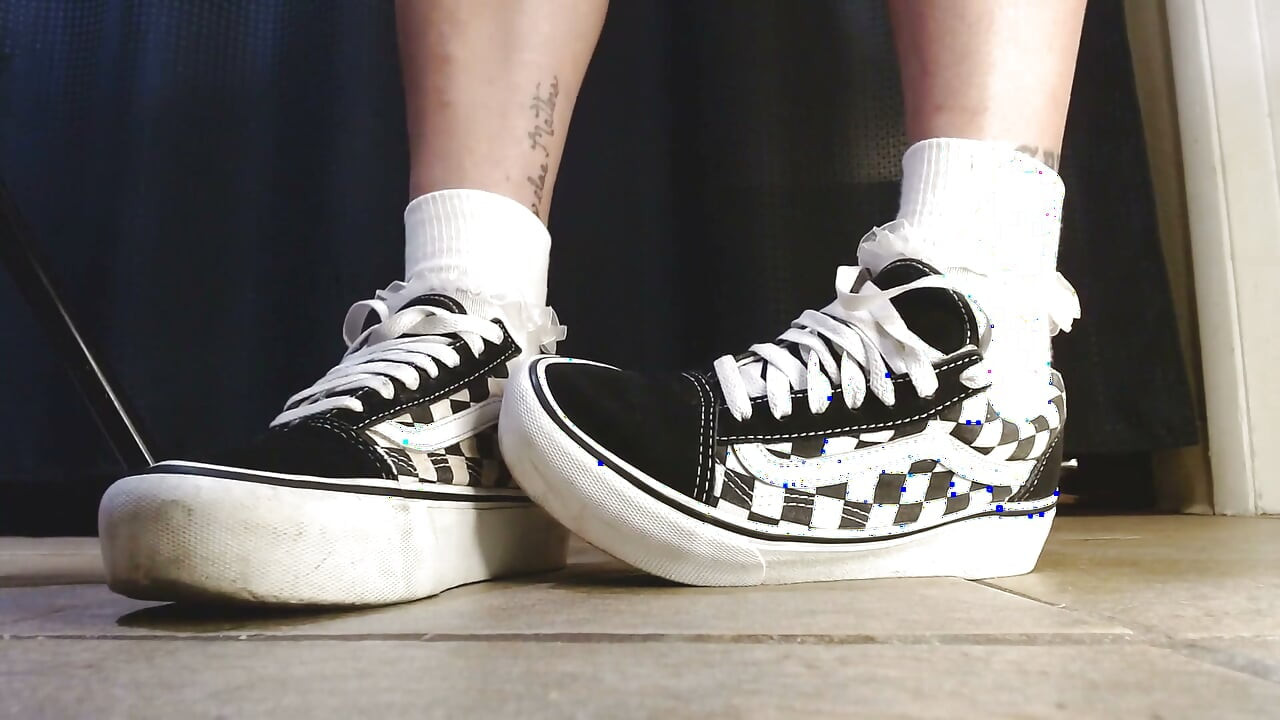 College Girl Ruffled Socks Fav Pair Vans Sneakers