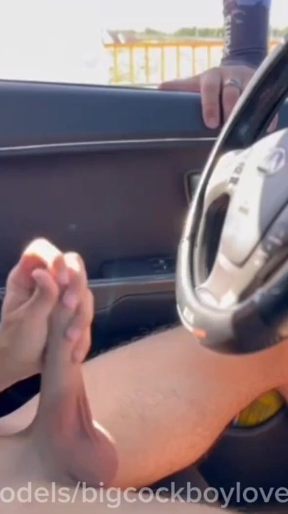 A passerby daddy sucked my big cock and fucked me rough in a taxi, a public femboy cruise! | Clip 1