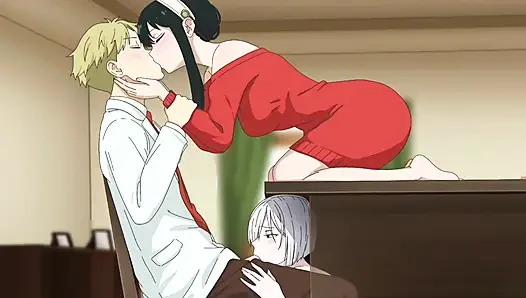 Two Girls, One Desk, Infinite Positions – Fiona and Yor Share Loid's Cock