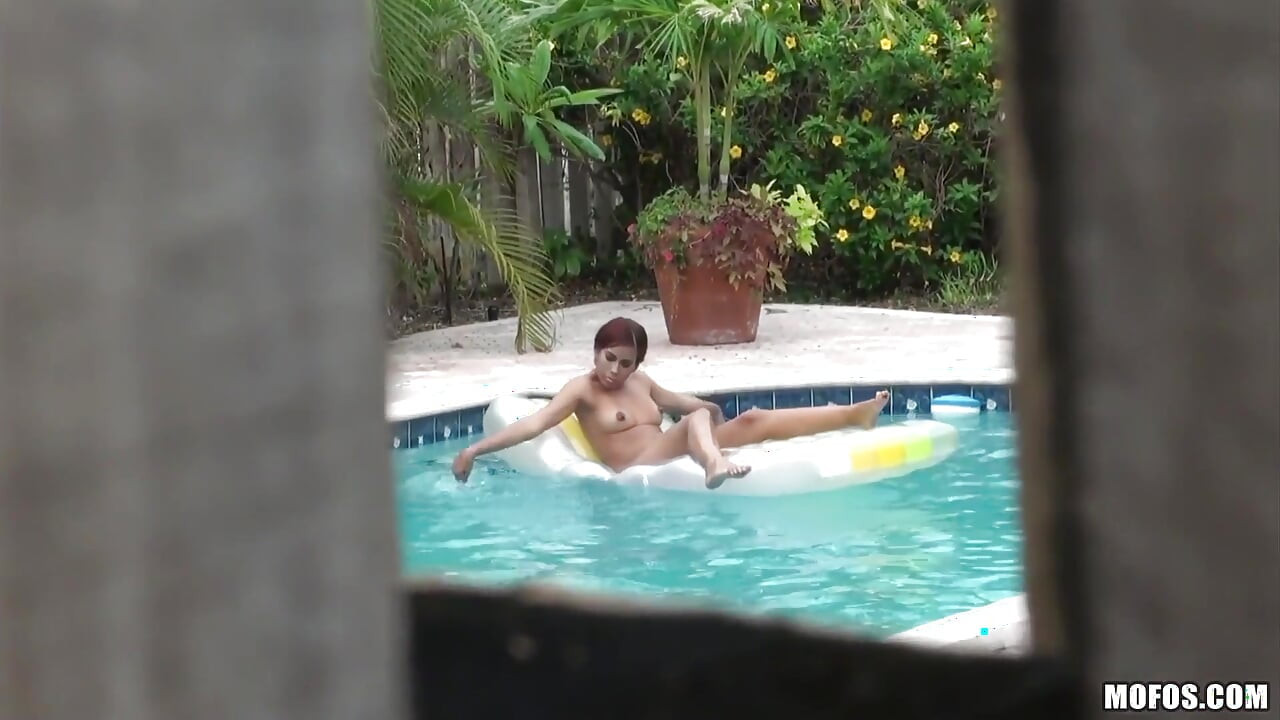 Pervs on Patrol - Red Head Julissa James & Martin Catch a Wet 3some While Masturbating at the Private Pool