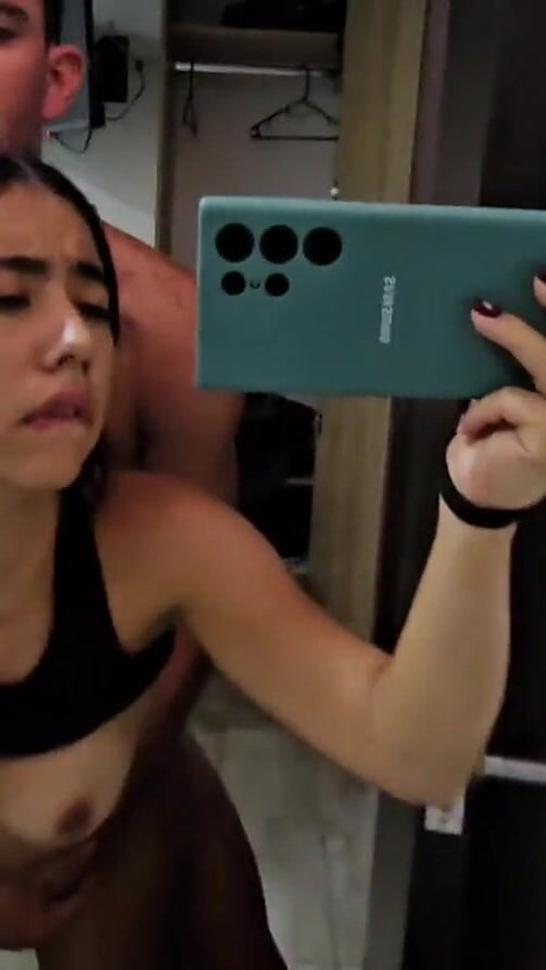 Horny stepdaughter wants to record herself having sex in the bathroom | Clip 2