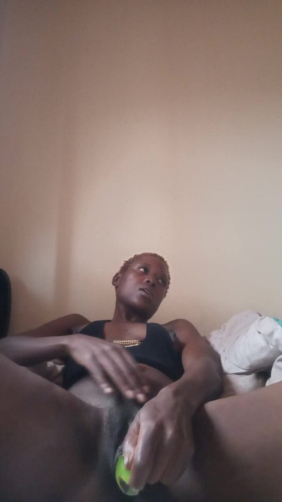 Captivating moment from "Can fuck and cum on anything. Cuming with banana"