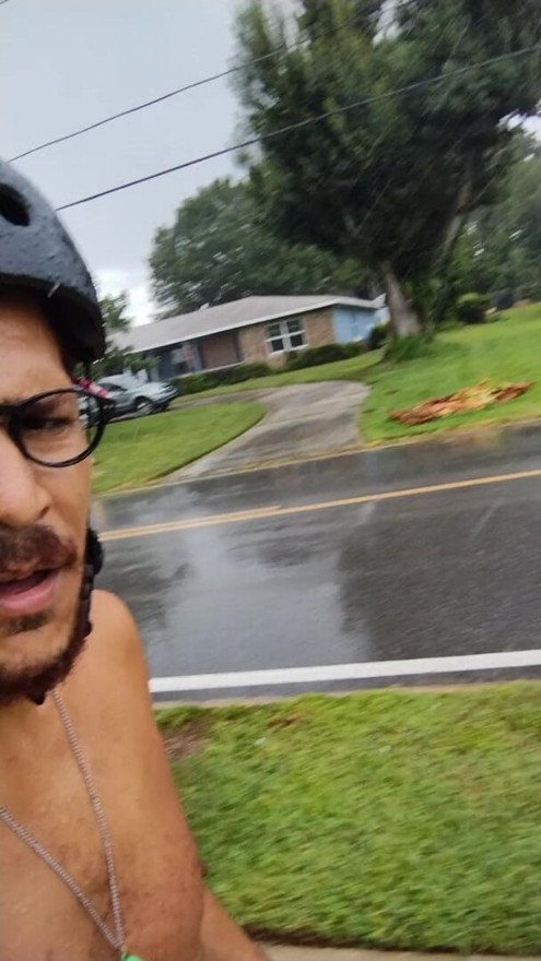 Bike ride in the rain.
