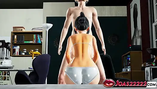 Японская девушка Ayaka в 3D анимации - грязный минет для большого хуя, дрочки и траха сисек, результатом которого является массивный камшот