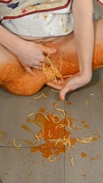 A SPAGHETTI MESSY masturbation | Clip 2