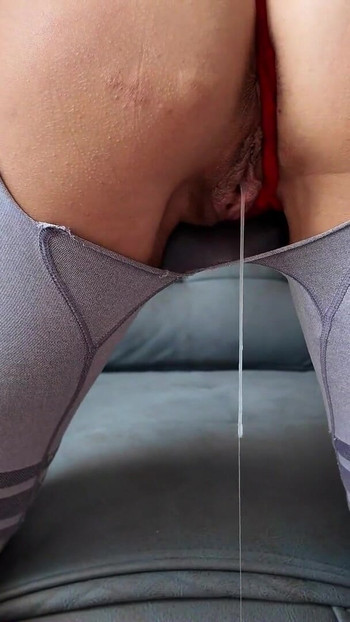 Thrilling moment from "Stepmom gets stuck in the couch and gets a huge creampie"