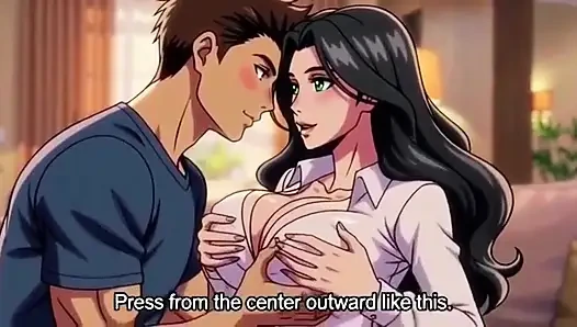 Üvey anne üvey oğluna büyük doğal memelerini nasıl sequese etmeyi öğretiyor 3d anime