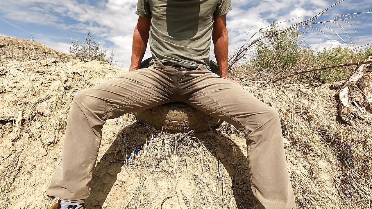 Spraying Piss During Field Work