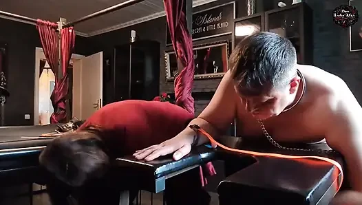 Domlady Mia - Punishment of Terror for the Slave - Whipped on the Cross and the Penalty Buck - Part 2