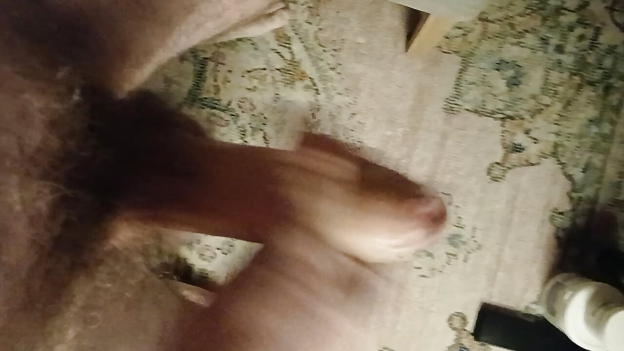 Big finish with my slick uncut cock