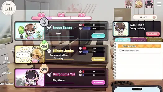 1 V-Liebhaber-Playthrough. Schöne frauen und schöner kunststil.