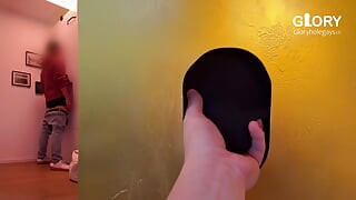 Golden gloryhole: Young stiff-tailed guy first squirts my throat full and then an XXL load on the biscuit