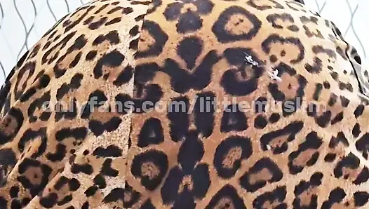 POV: Playful Hijabi Girl in a Leopard Skirt