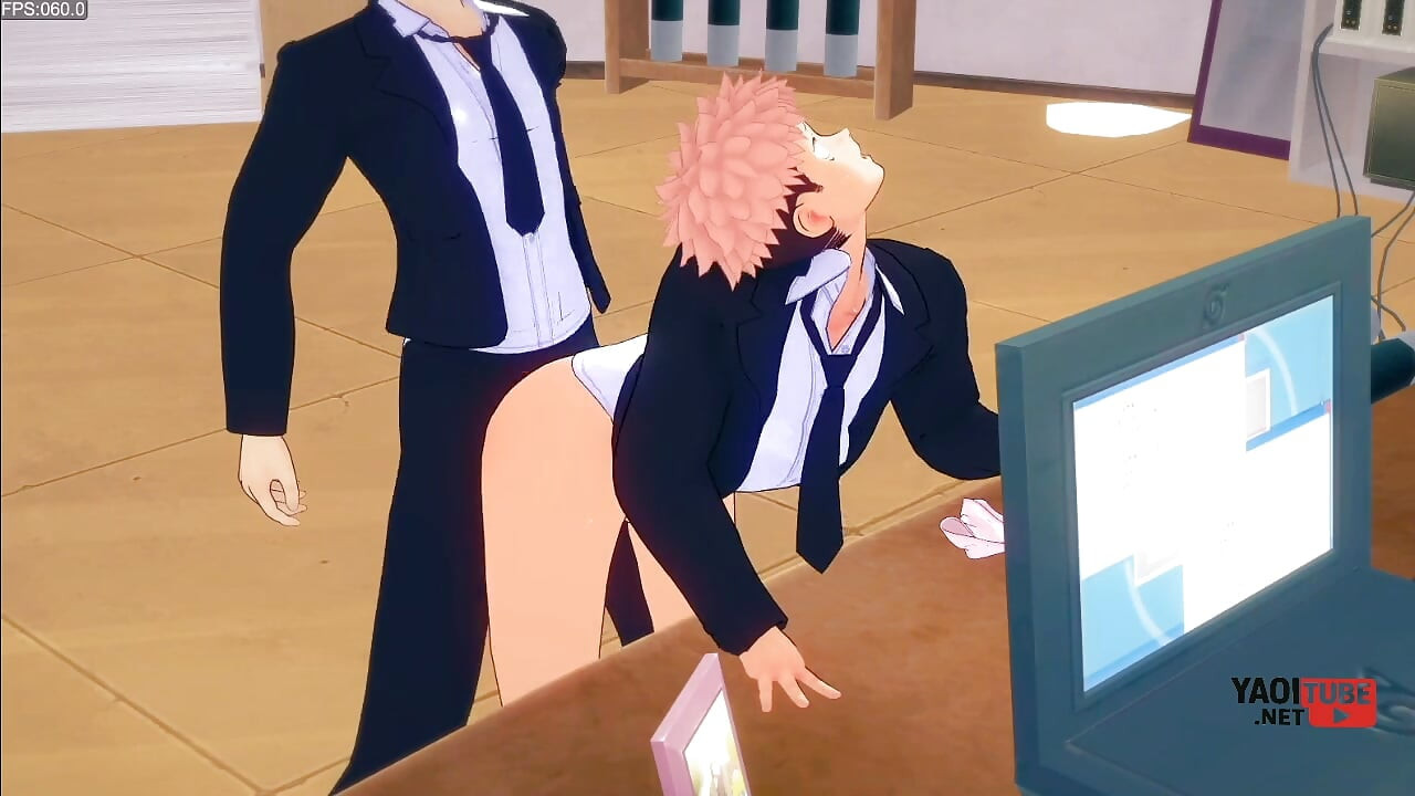 Jujutsu Kaisen Yaoi - Yuuji knullad av Gojo på ett bord