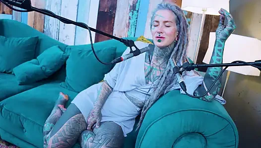 I talk about G - Grattitude- ASMR podcast SFW talking goth skinny girl dreadlocks tattoo model inked girl