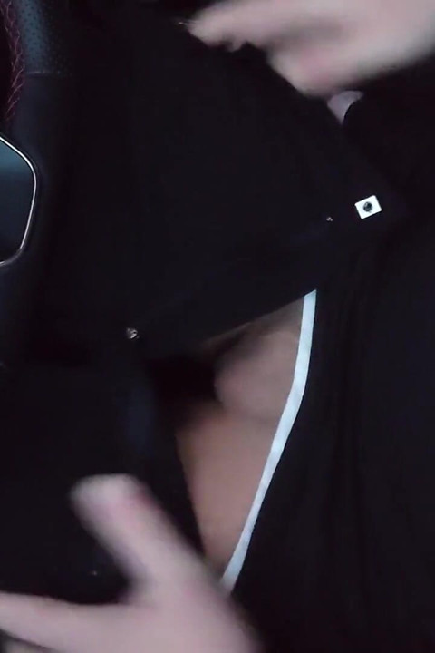 Small Penis in Light Pantyhose While Driving a Car