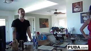 Dava fucks Chad Alva on a white couch